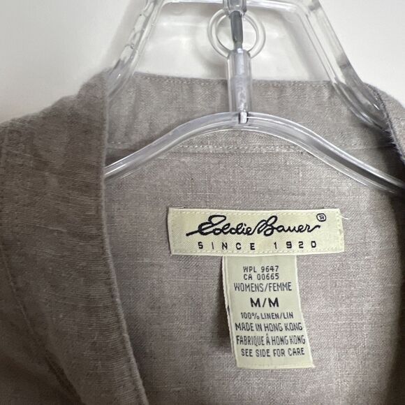 Vintage Eddie Bauer Women’s Linen Long Sleeve Shirt Button Up Medium Minimalist - Picture 5 of 6